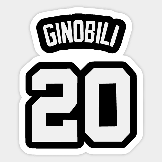 Manu Ginobili Jersey - San Antonio Spurs Sticker by xavierjfong